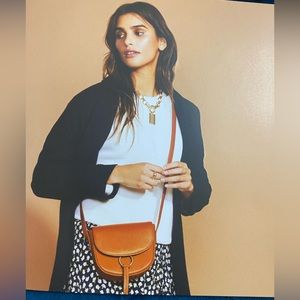 JJ Winters crossbody small brown leather bag.